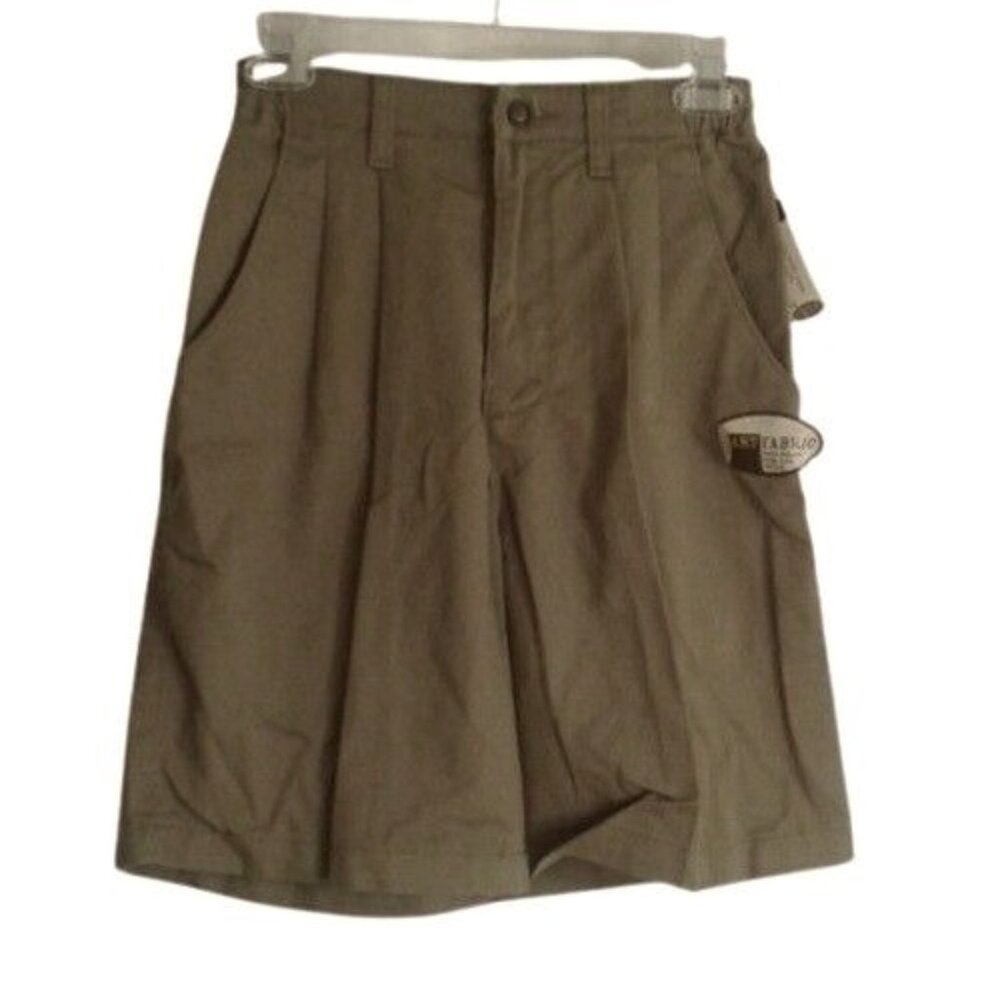 Lee Size 6M Shorts Womens Olive Smart Fabric Stretch Pleated Denim Twill NEW